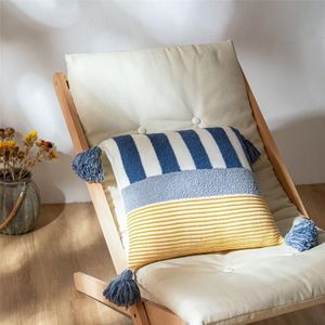 Home Furnishing Decoration Textile Throw Pillow Knitted Sofa Cushion Cover Without Core  Size: 45x 45 cm(Sea Blue)