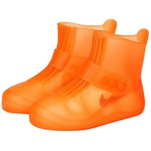 Fashion Integrated PVC Waterproof  Non-slip Shoe Cover with Thickened Soles Size: 32-33(Orange)