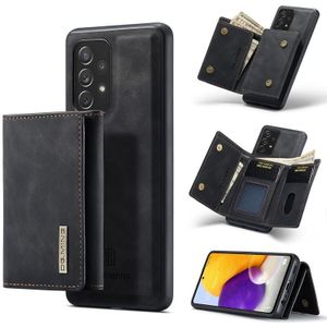 For Samsung Galaxy A72 5G / 4G DG.MING M1 Series 3-Fold Multi Card Wallet + Magnetic Back Cover Shockproof Case with Holder Function(Black)