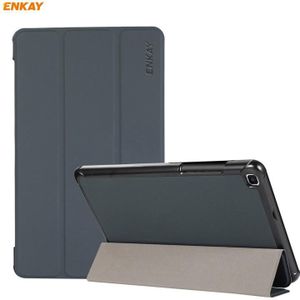 For Samsung Galaxy Tab A 8.0 T290 / T295 ENKAY 3-folding Skin Texture Horizontal Flip PU Leather + PC Case with Holder(Dark Grey)