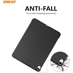 For iPad Air 2020 10.9 / iPad Pro 11 2018 ENKAY ENK-8013 PU Leather + Plastic Smart Case with Three-folding Holder(Black)