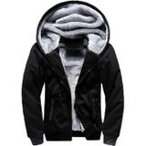 Winter Parka Men Plus Velvet Warm Windproof Coats Large Size Hooded Jackets(Black)