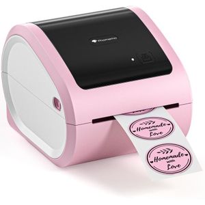 Phomemo D520-BT Bluetooth Thermische Verzending Label Printer Draadloze Desktop Printer Voor Barcode Adres Labels  Maat: US (Roze Wit)