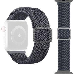 Buckle Braided Elastic Strap Watchband For Apple Watch Series 6 & SE & & 5 & 4 40mm / 3 & 2 & 1 38mm(Grey)