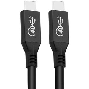 100W USB-C / TYPE-C 4.0 MANNELIJKE NAAR USB-C / TYPE-C 4.0 MANNELIJKE FUITE-DATA-kabel voor Thunderbolt 3  Kabellengte: 0.8m