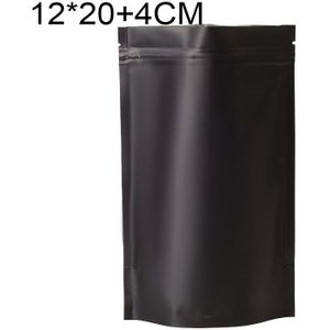 100 stks / set matte aluminium folie snack stand-up pouch  maat: 12x20 + 4cm