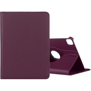 For iPad Pro 12.9 (2020) Litchi Texture Horizontal Flip 360 Degrees Rotation Leather Case with Holder(Purple)