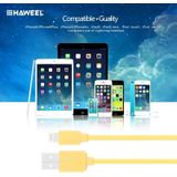 HAWEEL 1m High Speed 35 Cores 8 Pin to USB Sync Charging Cable  For iPhone 11 / iPhone XR / iPhone XS MAX / iPhone X & XS / iPhone 8 & 8 Plus / iPhone 7 & 7 Plus / iPhone 6 & 6s & 6 Plus & 6s Plus / iPad(Yellow)