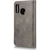DG.MING Crazy Horse Texture Flip Detachable Magnetic Leather Case with Holder & Card Slots & Wallet for Galaxy A40(Gray)