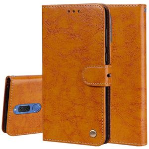 For Huawei Mate 10 Lite & Nova 2i Business Style Oil Wax Texture Horizontal Flip Leather Case with Holder & Card Slots & Wallet(Brown)