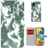 For Samsung Galaxy A51 5G Cloud Fog Pattern Horizontal Flip Leather Case with Holder & Card Slot & Wallet(Dark Green)