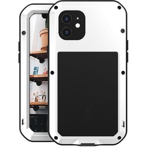LOVE MEI Metal Shockproof Waterproof Dustproof Protective Case For iPhone 12(White)