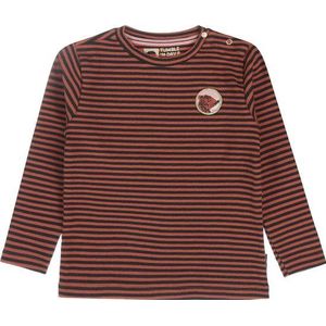 T'ND - Longsleeve - Antraciet/Lichtbruin - Biokatoen - Goudkleurige Drukknopen