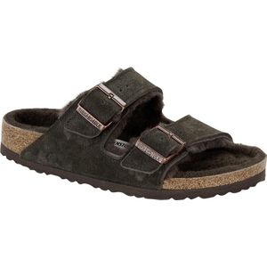 Birkenstock - Arizona VL Pantoffels - Mocha - Suède - Wol Voering