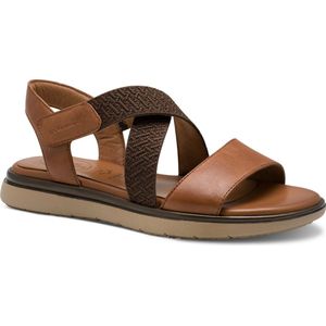 TAMARIS Comfort Platte Damessandalen - NUT - Hallux-Vriendelijk - Hoogwaardig Materiaal