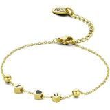 CO88 Collection Inspirational 8CB 90054 Stalen Armband met Tekst - I Love U - Lengte 16 + 3 cm - Gou