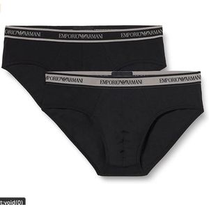 Emporio Armani - Core Logoband 2P Brief - Zwart - Lange Onderbroeken