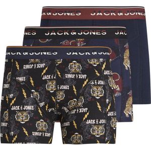 JACK & JONES - JACTIGER TRUNKS - Boxershorts - Donkerblauw en Zwart - 3-Pack
