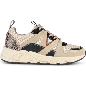 PS Poelman - MINION - Dames Sneakers - Beige Zwart Multi