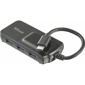 Trust Oila - USB Type C naar 4 Poorts standaard USB 3.1 Hub - Zwart