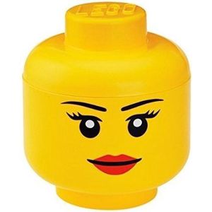 LEGO Hoofd Opbergbox - Girl - Klein - Geel