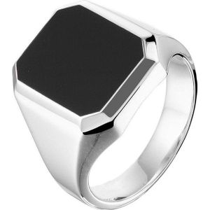 The Jewelry Collection - Zegelring Onyx - Zilver - Maat 20.00