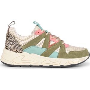 PS Poelman - MINION - Dames Sneakers - Groen-Beige Multi
