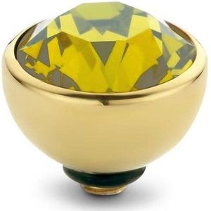 Melano twisted steen rond - goudkleurig + yellow - dames - 8mm
