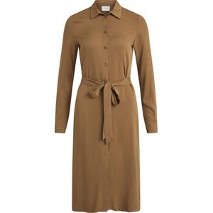 VILA - Maat 44 - VIDANIA BELT LS SHIRT DRESSSU - NOOS - Butternut - Vrouwen