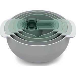 Joseph Joseph Editions Sage Nest 9 Plus Mengkommen - Polypropyleen - Set van 9 Stuks - Grijs / Groen