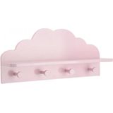 Kapstok roze wolk - 4 haken - Kinderdecoratie