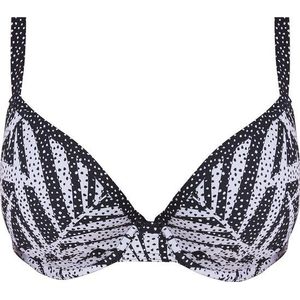 Freya - GEMINI PALM UW Moulded Plunge Bikini Top - MONOCHROME - Vrouwen