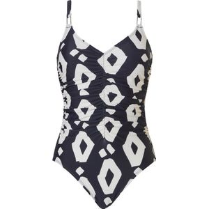 Pastunette - maat 40- Dames badpak Power Print - Zwart