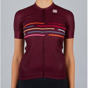 Sportful - maat M- Short Sleeve Fietsshirt Dames - Rood