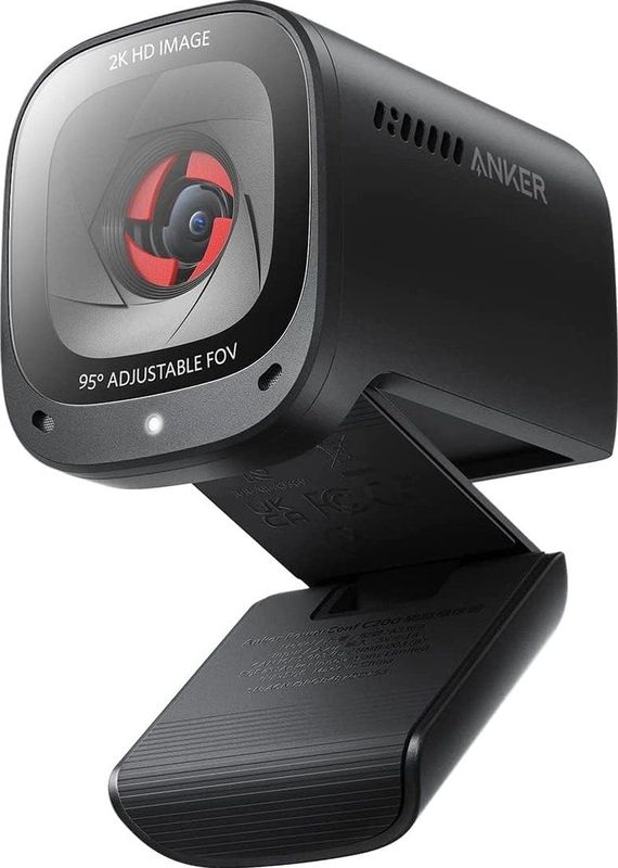 AnkerWork PowerConf C200 Webcam – 2K Ultra HD Resolutie – Ingebouwde Privacycover – Automatische Lic