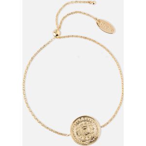 Orelia armband met ingegraveerd muntje goudkleurig