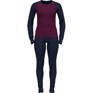 ODLO - Maat L - Set ACTIVE WARM ECO Special Set Vrouwen Thermoset - Diving Navy, Pickled Beet