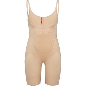 Spanx - Maat L -Thinstincts 2.0 Open Bust Mid Thigh Body - Beige