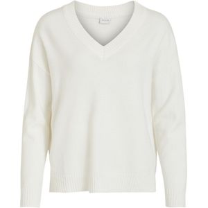 Vila  - Maat XS - Trui Viril Oversize V-neck Knit Top - Noos White Alyssum Dames