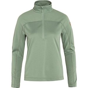 Fjällräven Maat S  Abisko Lite Fleece Half Zip Dames Outdoorvest - Misty Green