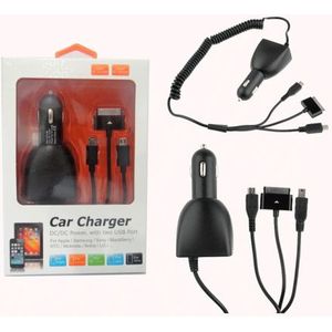 Henca CC37-IMI 3 in 1 Port 5.0V/4800mA Dual USB Car Charger 30pin+8pin +Micro USB