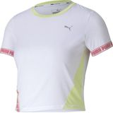 PUMA - Maat L - Last Lap Cropped SS Tee Dames Sportshirt - Puma White