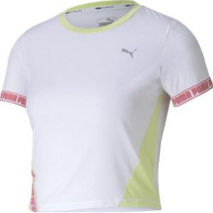 PUMA Last Lap Cropped SS Tee Dames Sportshirt - Puma White