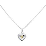 Classic & More - collier medaillon - zilver - hart met geel hart