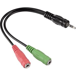 Hama Jack Adapter, 4-pin 3.5 mm jack plug - 2x 3.5 mm jack socket