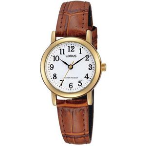 Lorus RRS18VX9 horloge dames - bruin - edelstaal doublé - 26 mm