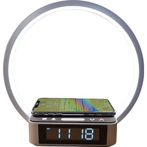 4 in 1 Wake up light - Digitale wekker - Draadloze oplader - Leeslamp - Nachtlamp