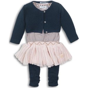 Dirkje  - Maat 86 - 3 pce Babysuit dress - Navy + pink - Vrouwen