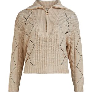 Object - Kelly L/S Knit Pullover - Trui - Beige