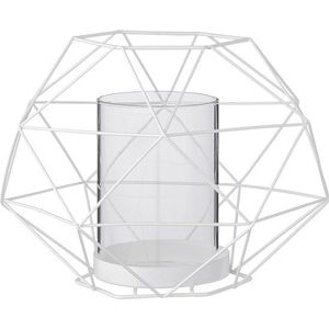 Bloomingville Graphic - Waxinelichthouder - Wit - h16 cm